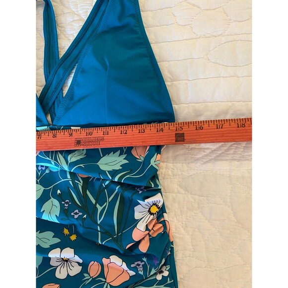 Beach Sissi  One Piece Swimsuit Plus Size XL Turquoise Tropical Swimsuit Pool - Picture 8 of 10